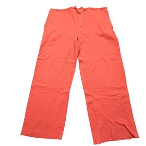 Gap Body Mens Orange Waffle Knit Lounge Pants‎ Small Cotton Snap Fly Sleepwear